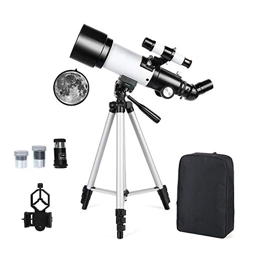 Astronomical Telescope 70mm Astronomy Refractor Telescopes with Backpack Outdoor Merkmak Telescope with Tripod - Perfect for Children Adults Educational and Gift(Large)