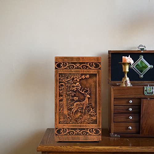 wooden deer urn box