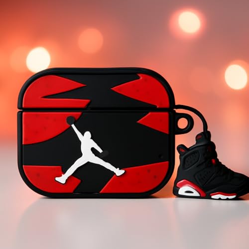 Image of Cartoon Silicone Case Compatible with Apple AirPods Pro 2 Case Cover - Cute 3D Shockproof 360 Protective Skin Cover with Keychain | AirPods Pro 2nd Gen Case (J-Don Red)