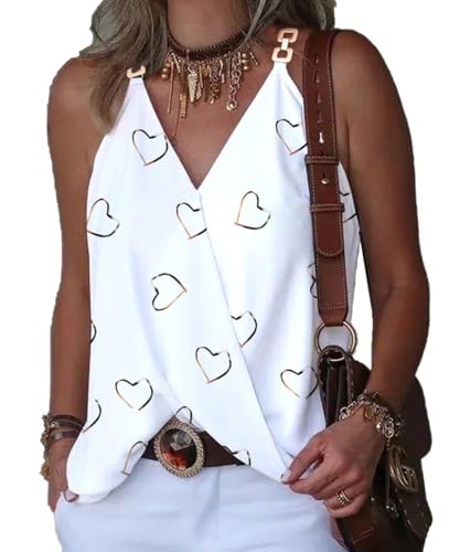 Yeenily Camiseta Sin Mangas para Mujer Verano Satén Camisole con ...