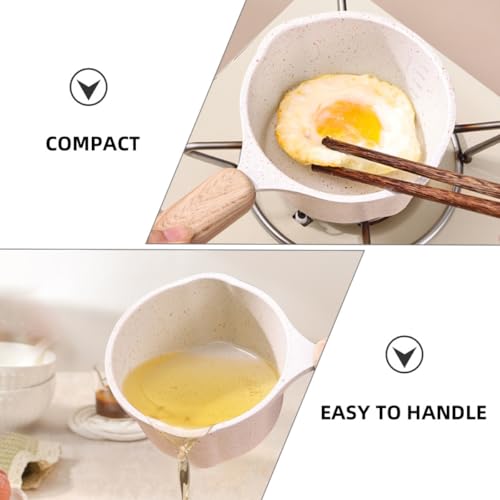 Olla pequeña de aluminio antiadherente con tapa clara y vertedor dual para cocina de hogar 4