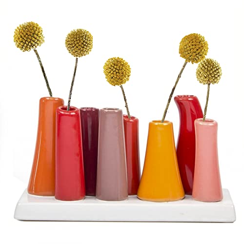Chive - Pooley 2, Ceramic Flower Vase, 8-Tube Shape (Pumpkin)