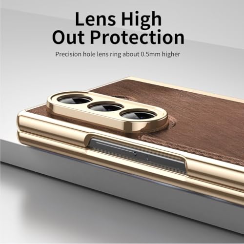 Coque Samsung Z Fold 7 luxe marron fine avec protection d'écran - 6