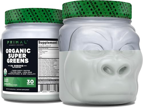 Primal Primal Organic Super Greens Powder (Mixed Berry) 30 Servings, Gluten Free sold by Nutricost - Amazon Seller - US