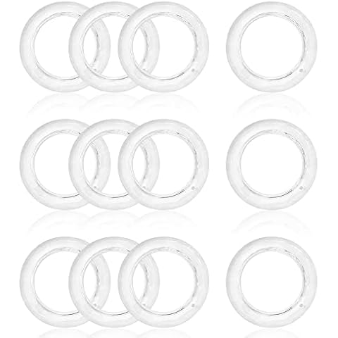 TXIN 12 Pieces Chandelier Glass Crystal Hanging Rings Lamp Prism Parts Drop Pendant for Home Bedroom Living Dining Room Decoration or Make Creative Cool Effect with Photography Cover