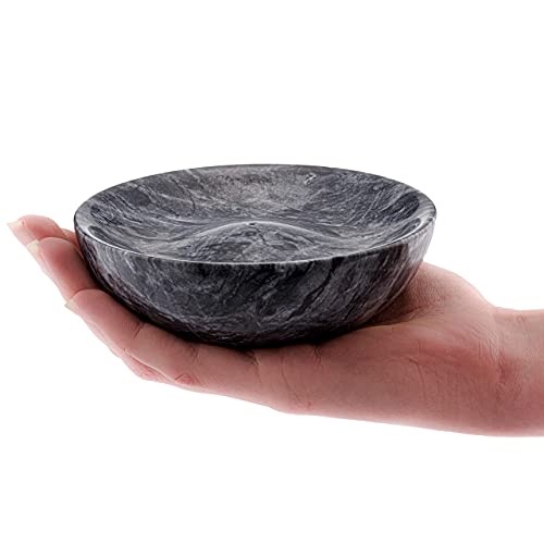 Amarna Polished Marble Incense Sticks Holder. Modern Incense Burner For Incense & Home Fragrance Products. Meditation, Zen Decor, Desk Decor, Marble Paperweight, Black/Gray #TOP4