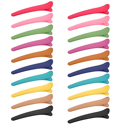 SUSSURRO Abteilklammern Friseur, HaarKlammern Friseurbedarf, 20 Stück Haarspange Friseur Damen Haarklammer Klein Combi-clip Haarclips Bunt, Hair Clips Karte, Krokodil Haarklammer aus Kunststoff (8cm) Cover