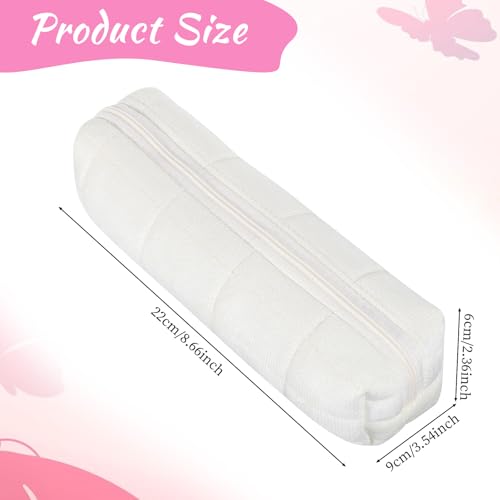 Image of JJUNW Small Plush Pencil Pouch, Small Pencil Case Travel Makeup Bag Pouch, Cute Pencil Pouch White Makeup Bag Checkered Fuzzy Cosmetic Bag, Small Fluffy Purse Collection for Women Men Adult