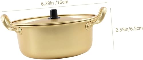 Miniatura 3 de ABOOFAN Olla de fideos instantáneos para el hogar, utensilios de cocina de acero inoxidable, cuenco de fideos coreanos, ollas coreanas eléctricas