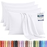 Utopia Bedding   Lot de 4 taies d'oreiller   50 x 75 cm   Oeko TEX   Microfibre brossée, 100% Polyester, avec Fermeture enveloppe (Oreiller Non Inclus), taie d'oreiller Seule   Blanc