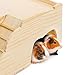 Coloch Wooden Guinea Pig Castle with Hay Feeder, Large Chinchilla Hideout with Feeding Bowl&Ladder Multi-Chamber Guinea Pig House for Guinea Pigs, Chinchillas, Hedgehogs