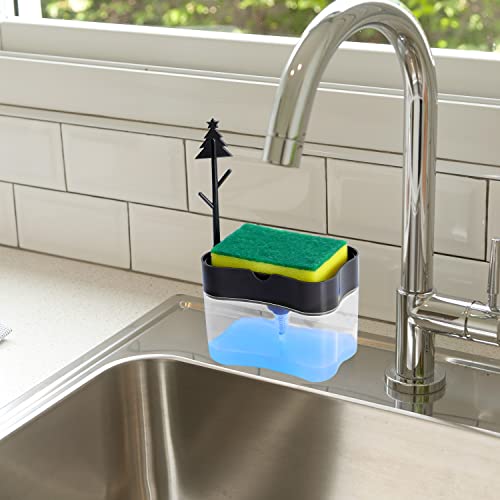Image of New 2026 Version Premium Quality Dish Soap Dispenser - Countertop Kitchen Soap Dispenser, Sink Dish Washing Soap Dispenser 13 Ounces (Sponge Included)