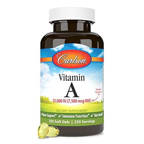 image for Carlson - Vitamin A, 25000 IU (7500 mcg RAE), Immune Support, Vision H