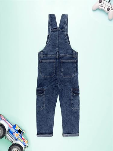 Image of KiddoPanti Unisex Denim Dungaree Pant With Cargo Pockets