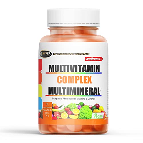 Vitamine Minerali Integratore Multivitaminico e Multiminerale 60 Compresse | Con Vitamina A C D B E Zinco Selenio Complesso di Vitamine Sistema Immunitario | Stanchezza Fatica Metabolismo Capelli