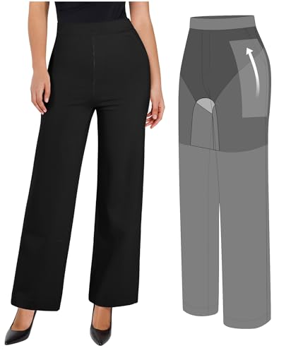 Popilush Work Pants Women - High Waisted Dress Pants Comfy Work Office Trousers with Pockets Business Casual Outfits