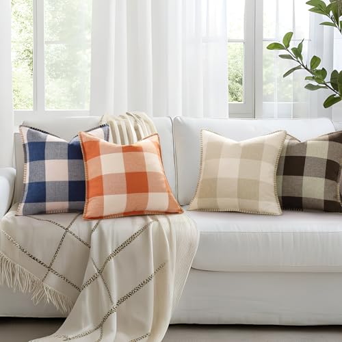 Housse de coussin rectangulaire style rustique pour canapé et lit