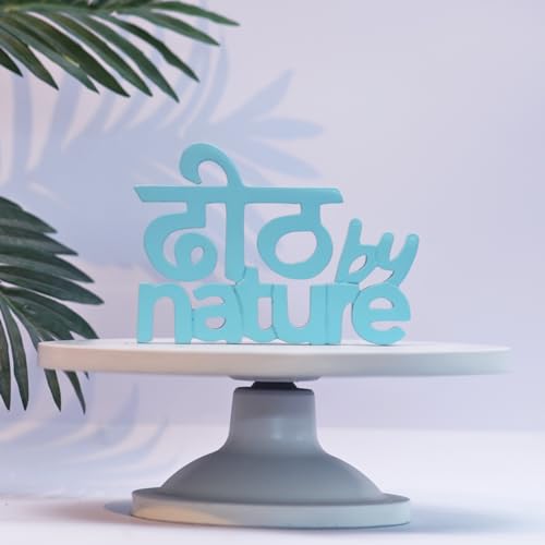 Image of Nukkad Tales Dheeth by Nature Blue Quirky Showpiece for Home Decoration Birthday Gift Items (7 X 4.9 inch) Engineered Wood