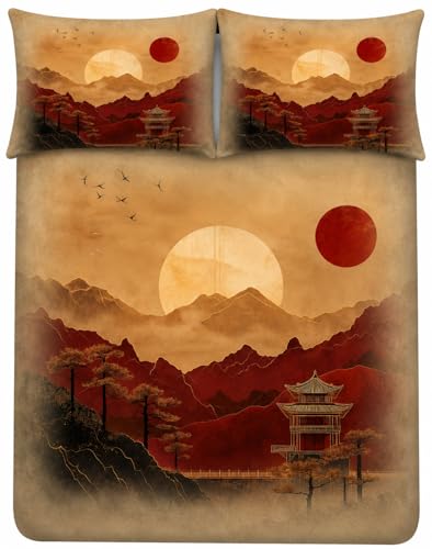 Image of 7D Digital Printed King Size Bedsheet | 240TC Premium Cotton Feel Microfiber with 2 Pillow Covers | Soft Breathable & Wrinkle Free Bedding Set | (Brown, King Size-225x250CM)