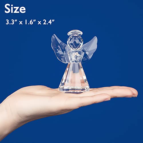 Zrenjhus Crystal Angel Figurine Collection Pretty Glass Ornament Cute Statue Home Decor Table Animal Collectible Gift On Desk #TOP4