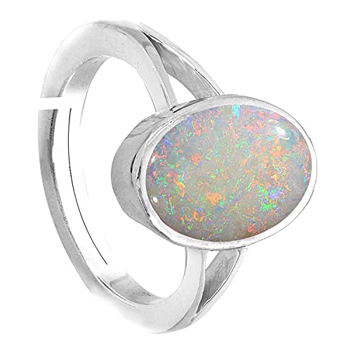 5.50 Carat Natural Certified White Ethopian Opal Astrological Purpose Loose Gemstone Silver Adjustable Ring for Women and Men2