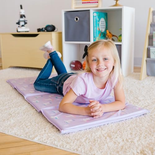 Image of Wildkin Kids Vinyl Nap Mat for Boys - Foldable Toddler Sleep Mat for Daycare, Preschool, Kindergarten & Travel, Durable & Easy to Clean, Ages 3-7, Machine Washable