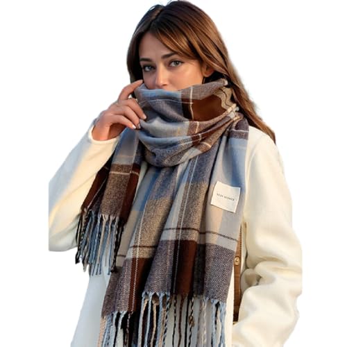 ANKOMINA Women's Fashion Plaid Tartan Scarf Fall Winter Tassel Pashmina Scarves Long Shawls and Wraps3