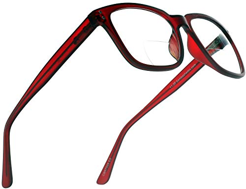 SAMBA SHADES Bifocal Oversized Square Readers Clear Lens Magnification Reading Glasses