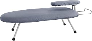 AKOZLIN Travel Countertop Ironing Board 23.6" L x 14''W x 7''H Tabletop Ironing Board with Fixed Sleeve Tabletop Folding Legs Folding Ironing Board with Cotton Cover