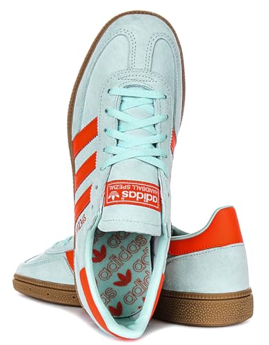 Image of adidas Handball Spezia Women's Gum Outsole Solar Suede Overly Trainers (Light Blue, US 10.5)