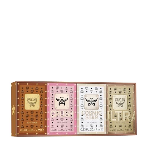 MCM Eau de Parfum Mini Compact 4 Piece Gift Set - MCM ULTRA CRUSH and COSMIC STAR 4 X Mini Splash 0.23 Fl. Oz.