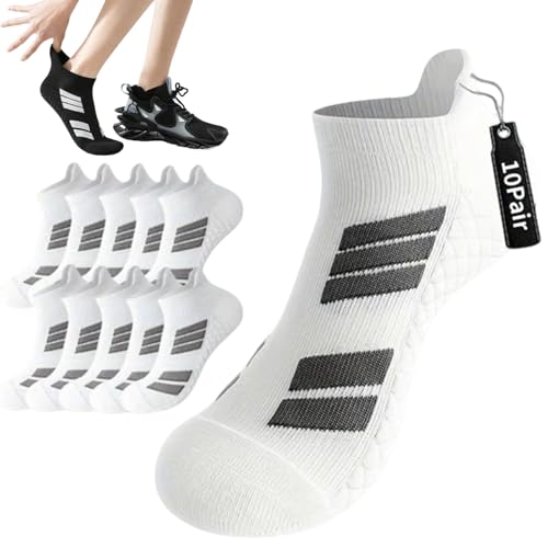 Upliftjoys Unisex Low-Cut No-Show Sports Socks – 5/10/15 Pairs | Breathable, Cushioned, Anti-Slip Athletic Ankle Socks