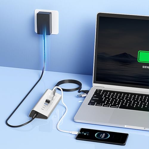 Plus de manque de ports avec le concentrateur USB 3.0 type C à alimentation stable - 5
