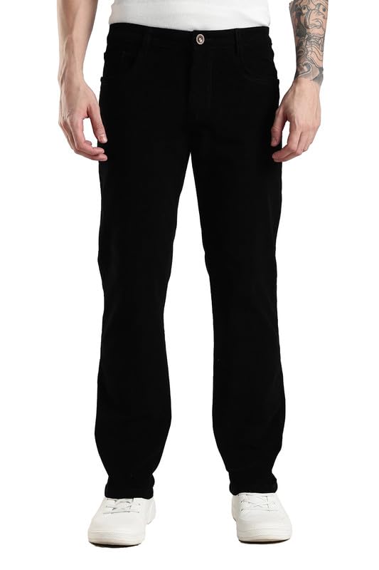 Men's Corduroy Trousers | Stylish Straight Fit 4 Pocketed Corduroy Pants for Men | 98% Cotton 2% Elastane | Mid Rise | Comfortable Casual Regular Fit Pants | Button Closure-image-46