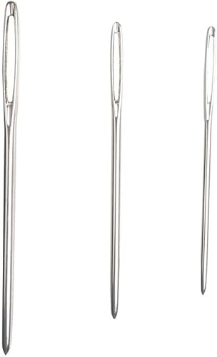 Miniatura 9 de Hekisn Agujas romas de ojo grande, agujas de tejer de hilo de acero inoxidable, agujas de coser, agujas de tejer, perfectas para terminar proyectos