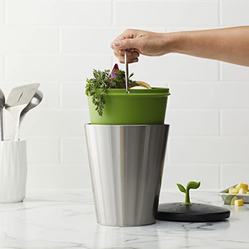 Image of Chef'n 5269025 ECOCROCK COMPOST BIN.75 Gallons, Steel Grey