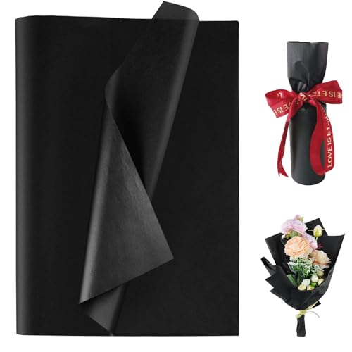 Jwssor Black Tissue Paper 20sheets 20x14inch Wrapping Paper Black Gift Wrapping