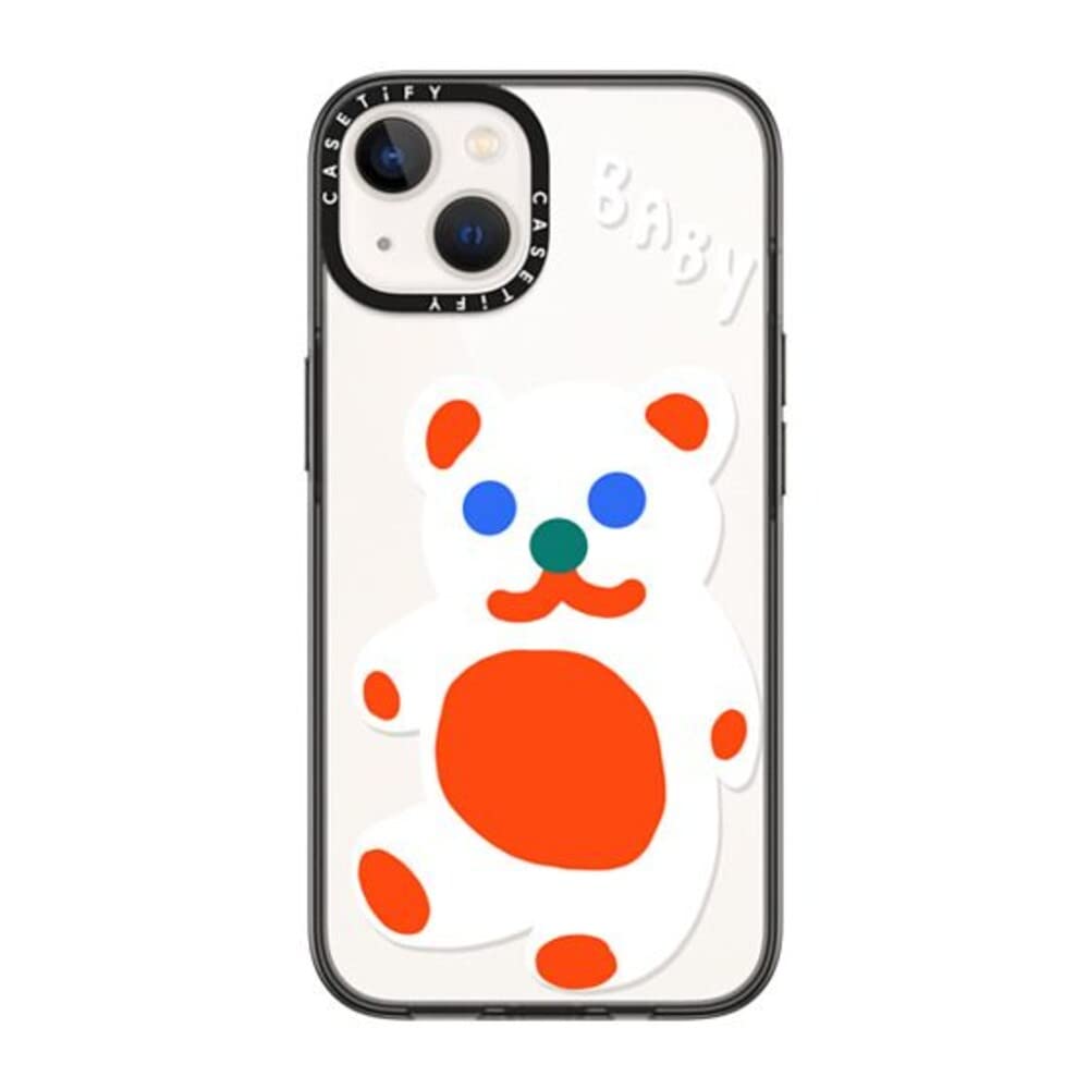 CASETiFY コンパクト iPhone 14 ケース [MIL規格準拠 (2x MIL-STD-810G)/1.2mからの落下テストをクリア] - Baby Bear by Katie Benn - ブラック