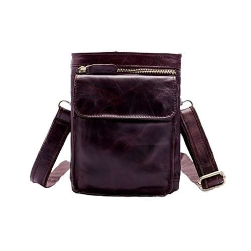 [HNJUBVG] JSEIAJB Men's Oil Wax Leather Outdoor Cowhide Retro Casual Multi Functional Small Backpack(Style1)