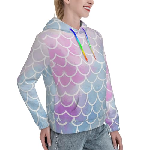 Sweat à capuche sirène imprimé écailles graphiques et coupe douce - 3