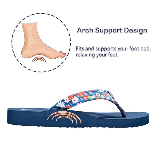 Ampeo Women's Arch Support Flip Flops Comfortable Casual Summer Beach Thong Sandals