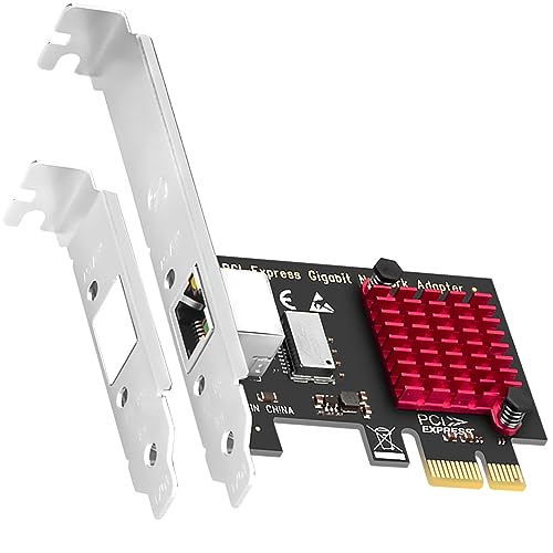 GLOTRENDS Tarjeta de Red PCIe para PC de sobremesa, Puerto LAN