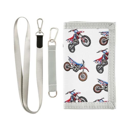 ALAZA Kids Wallets for Boys Girls Toddler Trifold Wallet Children Small Mountain Bike with Zipper Coin Pocket