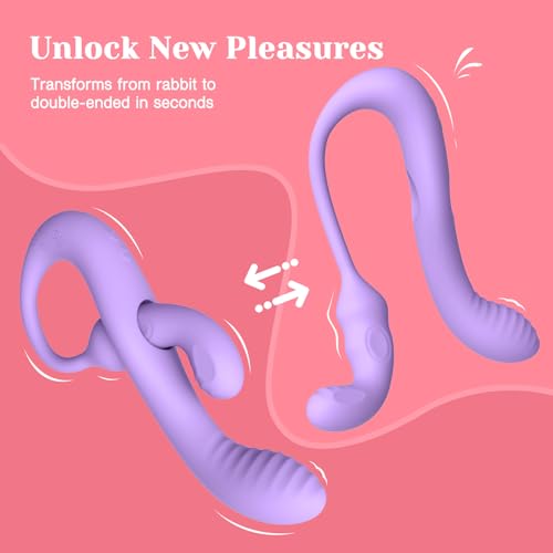 Tracy's Dog Vibrator Sex Toys - Transformable Rabbit Vibrators for Women, Clitoral & G-Spot Anal Stimulation, Soft Double-Ended Dildos for Solo & Partner, Remote Adult Toy with 10 Vibrations, Wizzy - Image 3