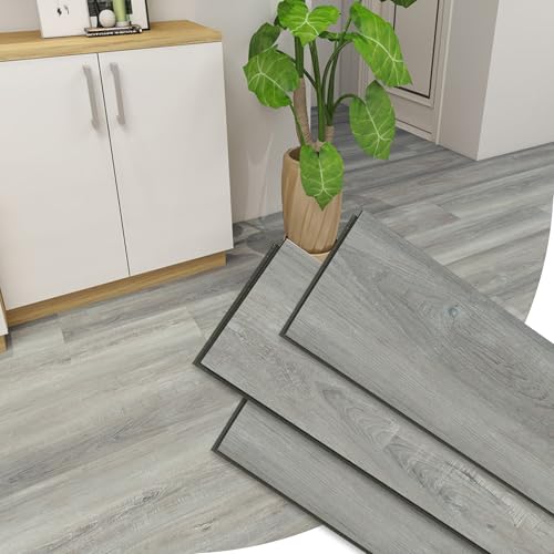 8 mm SPC Vinyl Flooring Plank Click‑Lock Rigid Core Wood Look Luxury Waterproof Floor Tile 5 Planks with IXPE Pad 9"×62.