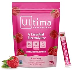 Ultima Replenisher Daily Electrolyte Powder – Raspberry, 20 Stickpacks – Zero Sugar Hydration Packets with 6 Electrolytes and Minerals – Sugar Free, Plant Based & Keto Friendly Drink Mix