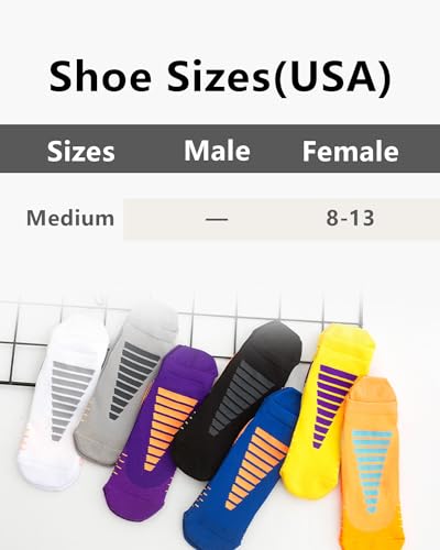 Men's Running Socks Hywellstore Thick Padded Athletic Ankle Socks No Show Running Socks Low Cut Sport Breathable Sock 6 Pairs Multicolor 8-132