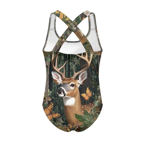 5-14 Girls One Piece Swimsuits Sleeveless Cross Back Straps Swimwear Cute Bathing Suit2