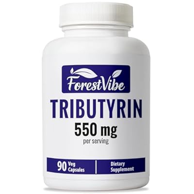 Tributyrin Supplement 550mg, Advanced Butyrate Form for Gut Health, 60% Standardized, More Effective Delivery Than Sodium Butyrate, 90 Capsules, Non-GMO &amp; Gluten Free Postbiotic Supplement