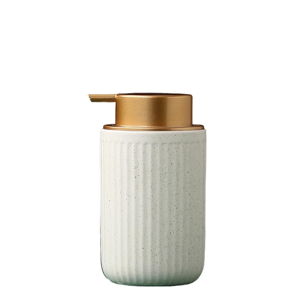 VONCYKI Bathroom Emulsion Bottles, Ceramic Soap Dispenser, Shampoo Bottle, Home Hotel Hair Conditioner Empty Refill Sub-Bottle, 400ml travel bottles for toiletries (3pcs white 2)